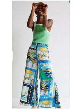 Maeve by Anthropologie Sunshine Wide Leg Colorful Pants Size 2